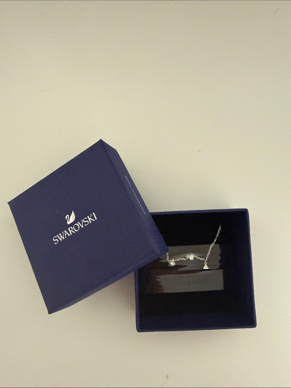 Swarovski Silver-tone Crystal Pendant Necklace - Silver